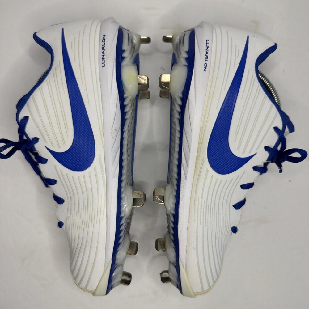 Nike Softball Cleats Lunarlon Hyper Diamond 3 Pro White Blue Women’s 9 Shoes - Picture 3 of 10